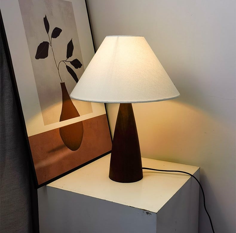 Gotoh - Handgemachte Imitation Sheepskin Stoff Tischlampe