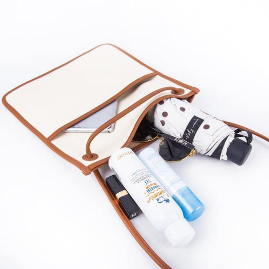 Schwarz Korean Canvas Messenger Bag | Schultertasche | Crossbody Bag