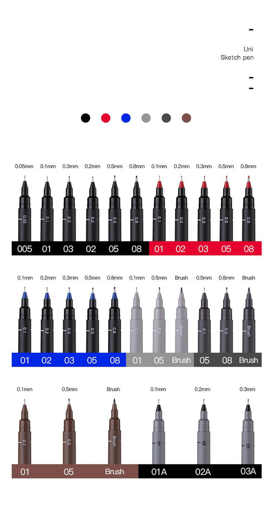 Uni Pin Fine Liner Pens