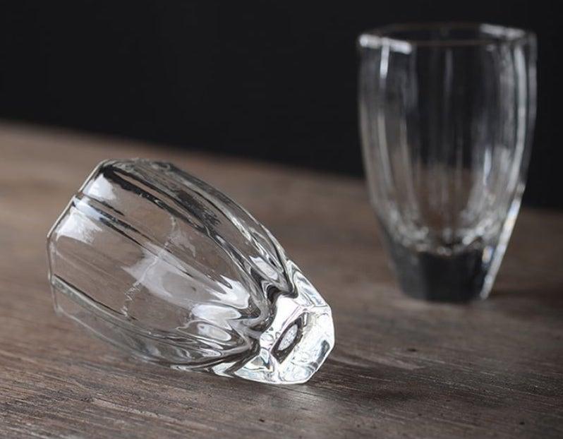 Japanische hochtemperaturbeständige diamantförmige kleine Glas-Tee-Cup - 6 Stück