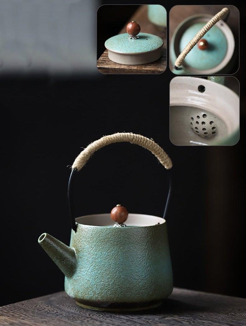 Japanisches Keramik-Teekannen-Tee-Wärmer-Set