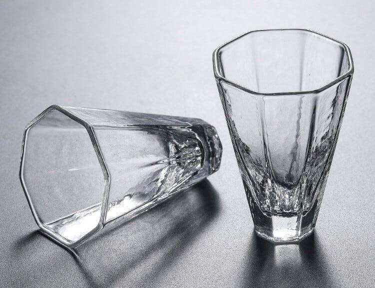 Japanisches Hammermuster Hochtemperaturresistentes Glas - 6 Stück