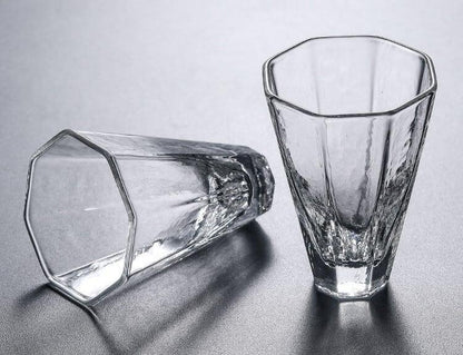 Japanisches Hammermuster Hochtemperaturresistentes Glas - 6 Stück