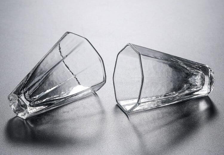Japanisches Hammermuster Hochtemperaturresistentes Glas - 6 Stück