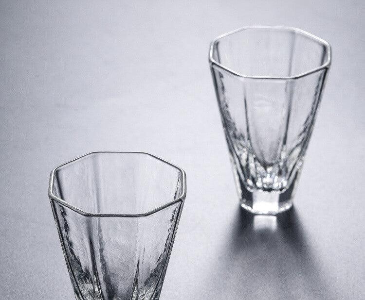 Japanisches Hammermuster Hochtemperaturresistentes Glas - 6 Stück