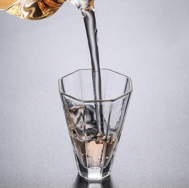 Japanisches Hammermuster Hochtemperaturresistentes Glas - 6 Stück