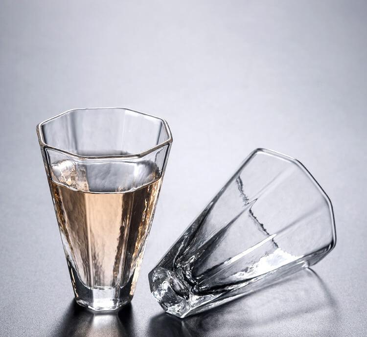 Japanisches Hammermuster Hochtemperaturresistentes Glas - 6 Stück