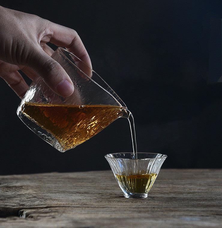 IKUE - Japanische Hochtemperatur-resistente Blumenförmige kleine Glas-Tee-Tasse - 6 Stück