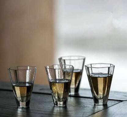 Japanisches Hammermuster Hochtemperaturresistentes Glas - 6 Stück
