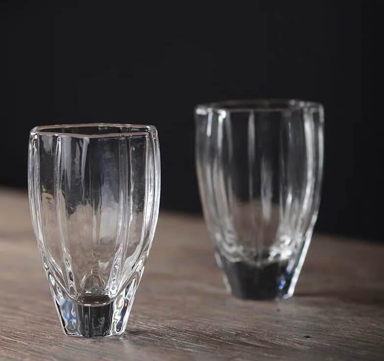 Japanische hochtemperaturbeständige diamantförmige kleine Glas-Tee-Cup - 6 Stück