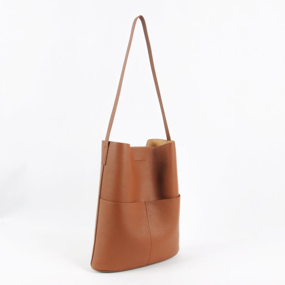 NO.2 Braune Vollkornkuh Ledereimertasche | Tragetasche | Schultertasche