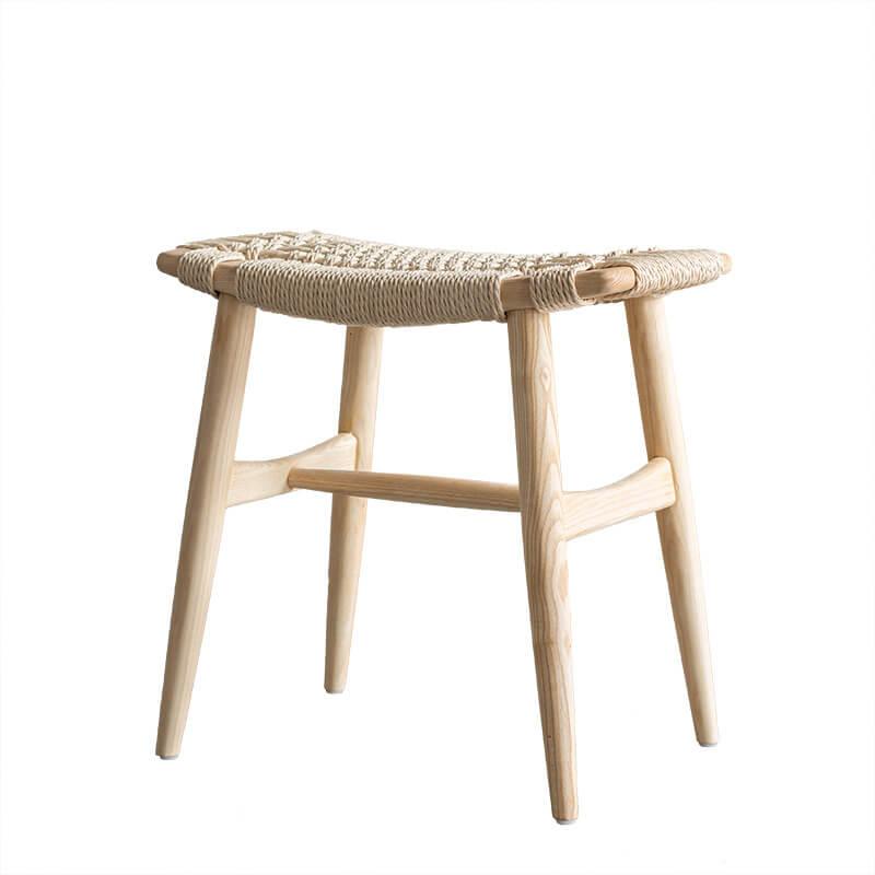 Tomomi - Solid Ash Wood & Kraft Paper Seape Make-up Stool - Esszimmer-Stuhl