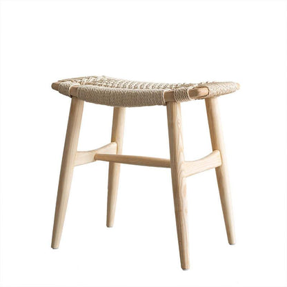 Tomomi - Solid Ash Wood & Kraft Paper Seape Make-up Stool - Esszimmer-Stuhl