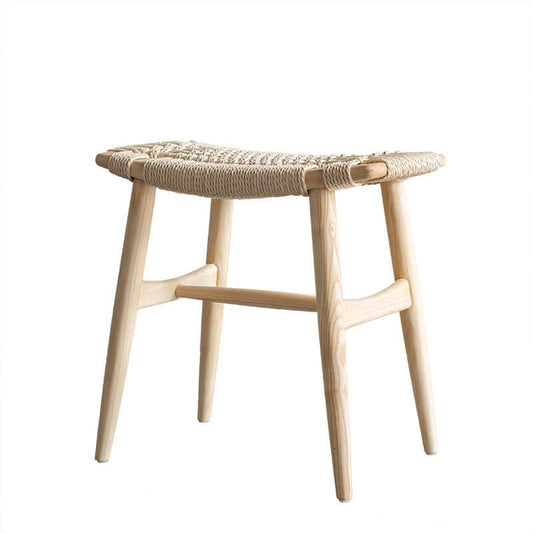 Tomomi - Solid Ash Wood & Kraft Paper Seape Make-up Stool - Esszimmer-Stuhl