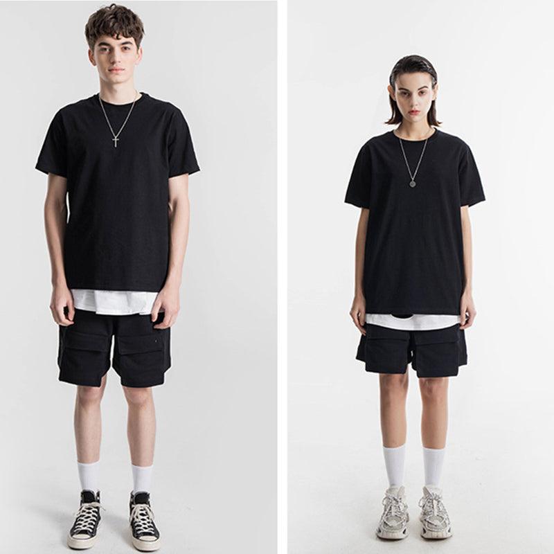 200g Baumwolle Unisex T-Shirt-Schwarz