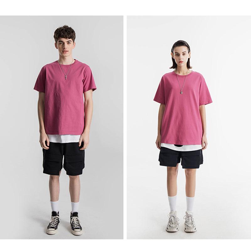 200g Baumwolle Unisex T-Shirt-Brick Rot