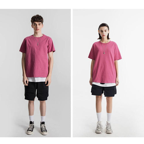 200g Baumwolle Unisex T-Shirt-Brick Rot