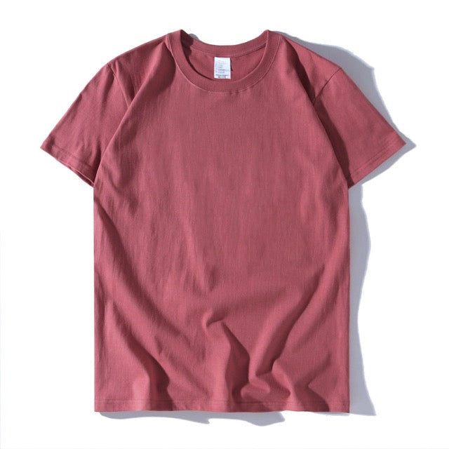 200g Baumwolle Unisex T-Shirt-Brick Rot