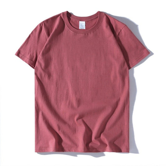 200g Baumwolle Unisex T-Shirt-Brick Rot