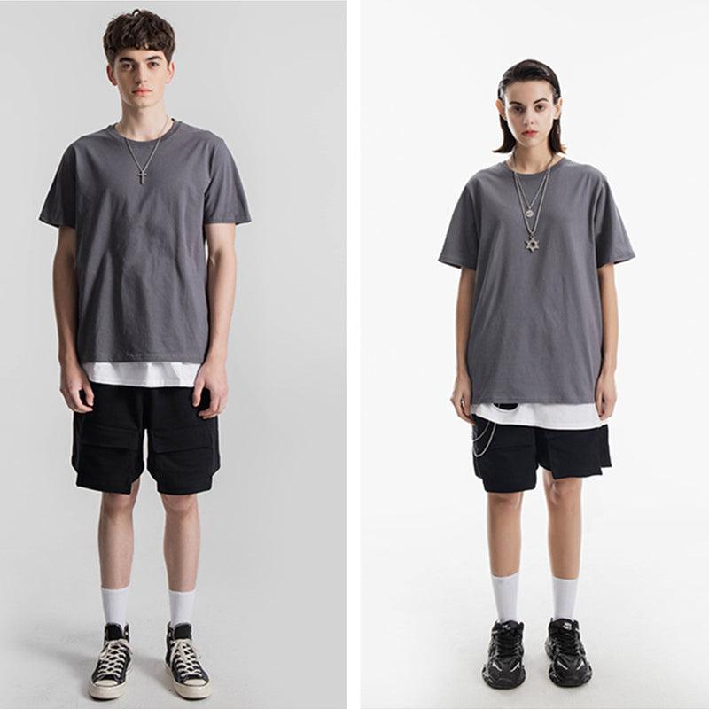 200g Baumwolle Unisex T-Shirt-Kohle grau