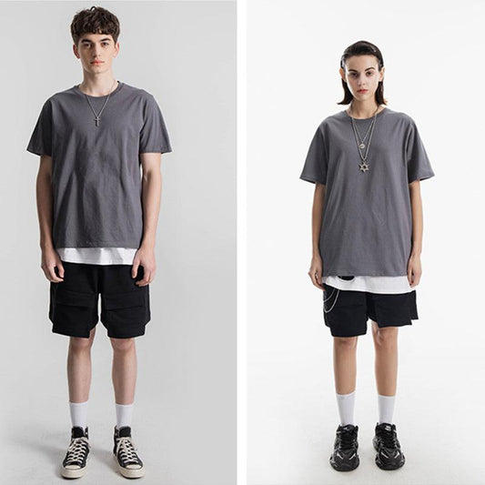 200g Baumwolle Unisex T-Shirt-Kohle grau