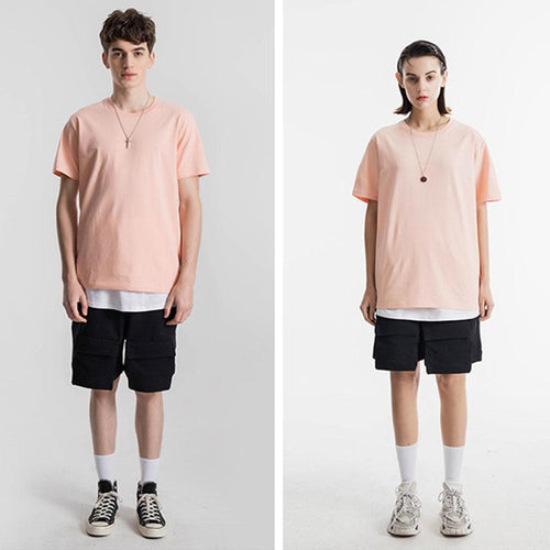 200g Baumwolle Unisex T-Shirt-Coral Rosa