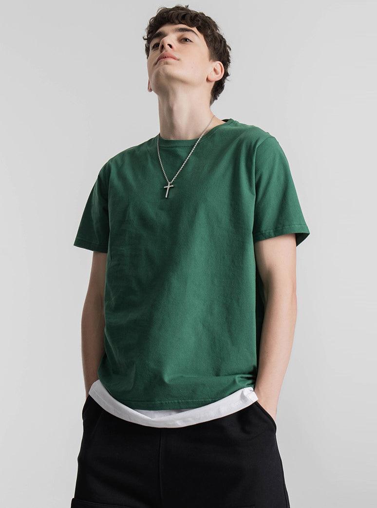 200g Baumwolle Unisex T-Shirt-Dark Grün