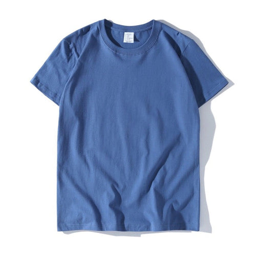 200g Baumwolle Unisex T-Shirt-Purplish Blau