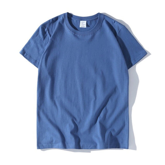 200g Baumwolle Unisex T-Shirt-Purplish Blau