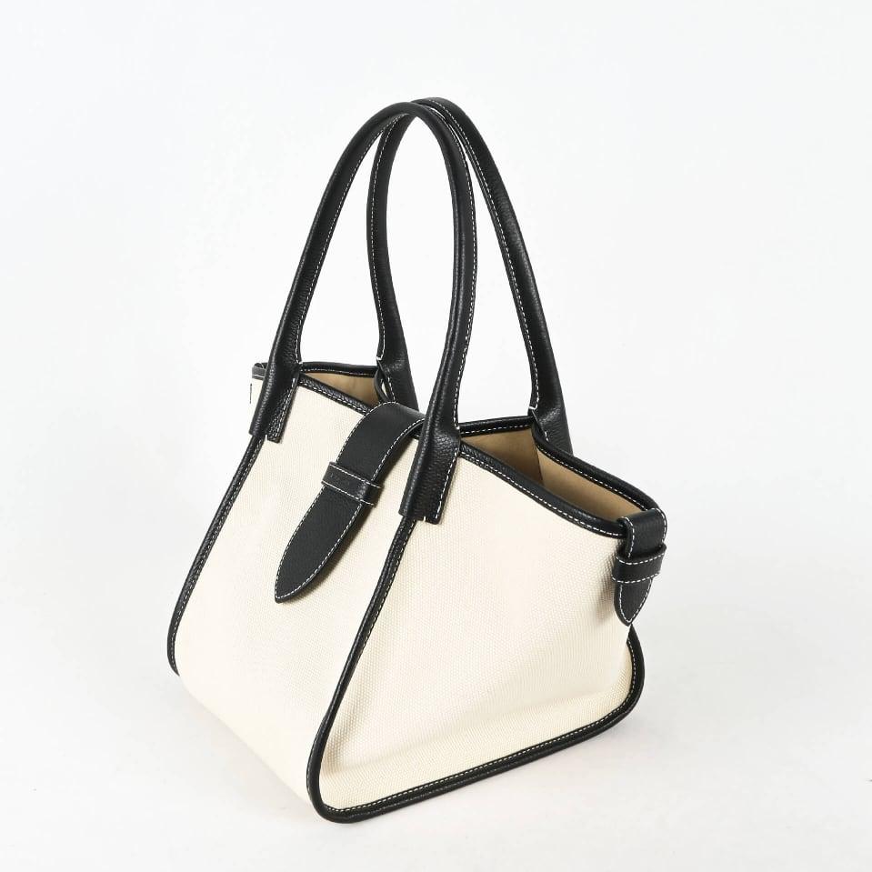 Classic Large Schwarz Zweihand-Canvas Square Swing Bag - Flügeltasche | ShoulderBag | Handtasche