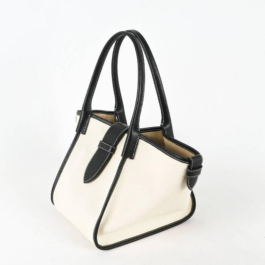 Classic Large Schwarz Zweihand-Canvas Square Swing Bag - Flügeltasche | ShoulderBag | Handtasche