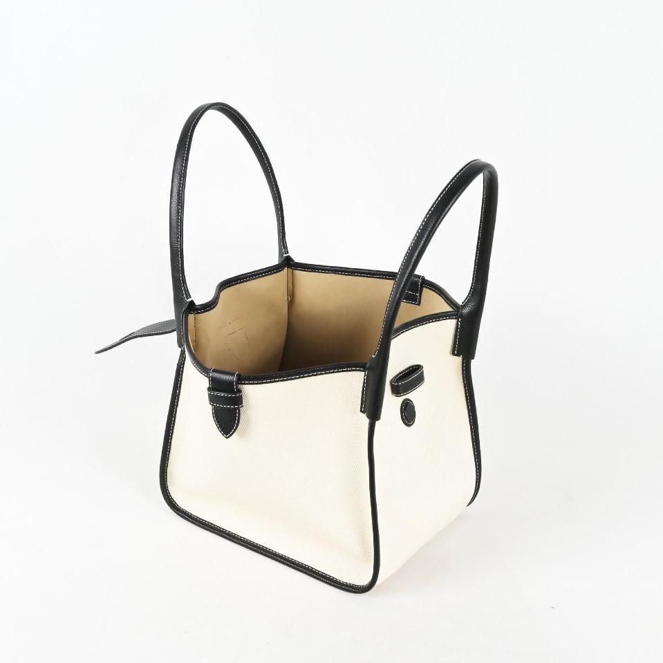 Classic Large Schwarz Zweihand-Canvas Square Swing Bag - Flügeltasche | ShoulderBag | Handtasche