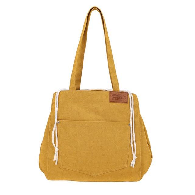Funktionale Zugseil-Canvas-Tasche | Schultertasche | Hobo Bag