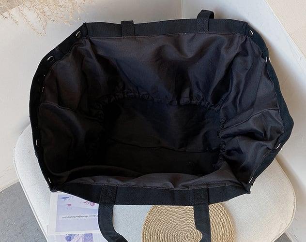 Funktionale Zugseil-Canvas-Tasche | Schultertasche | Hobo Bag