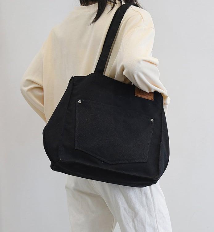 Funktionale Zugseil-Canvas-Tasche | Schultertasche | Hobo Bag