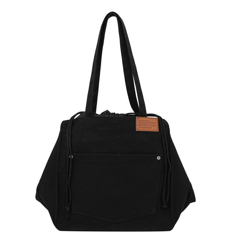 Funktionale Zugseil-Canvas-Tasche | Schultertasche | Hobo Bag