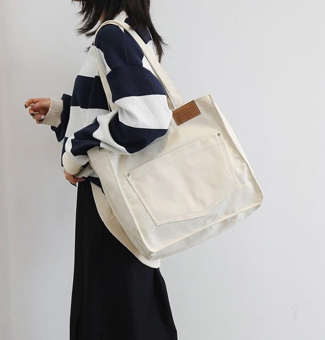 Funktionale Zugseil-Canvas-Tasche | Schultertasche | Hobo Bag