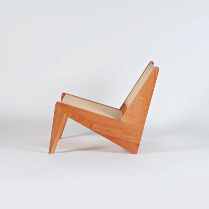 Akai Rika - Cherry Wooden & Rattan Loungesessel