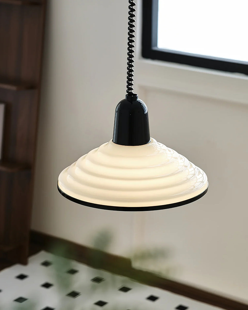 350mm Scheibe Glas Retractable Pendant