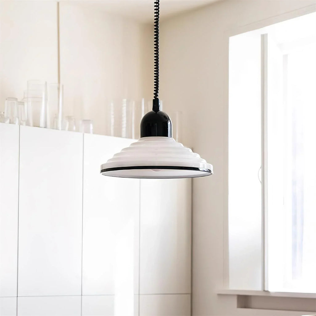 350mm Scheibe Glas Retractable Pendant