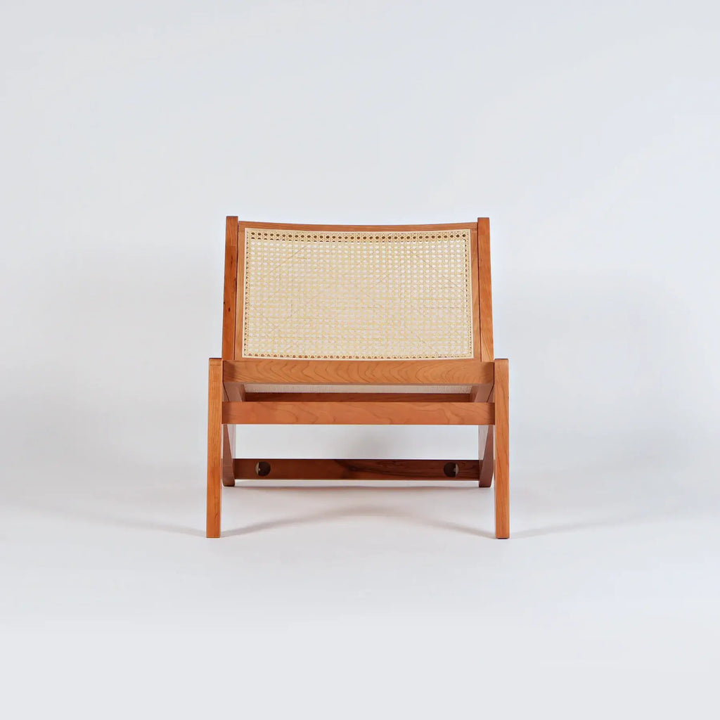 Akai Rika - Cherry Wooden & Rattan Loungesessel