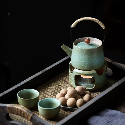 Japanisches Keramik-Teekannen-Tee-Wärmer-Set