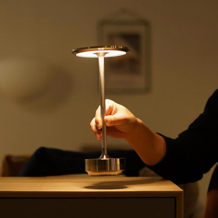 Japanische Umgebungsdrehung - Aluminium USB wiederaufladbare LED schnurlose Tischlampe