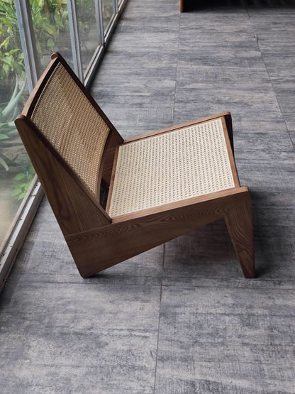 Akai Rika - Cherry Wooden & Rattan Loungesessel