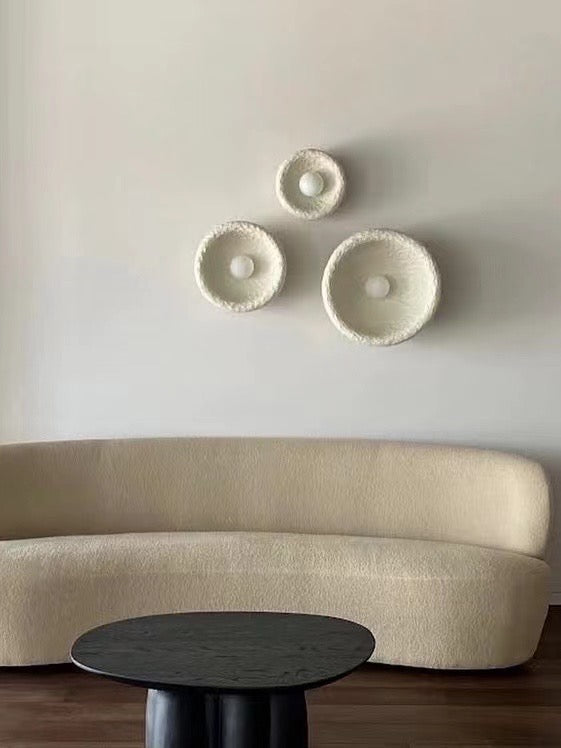 Schalenförmige Wabi-Sabi Style Resin Wandleuchte