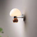 Ezaki Cream Glas Pilz Wandleuchte / Wandlampe