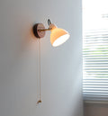 Cream Glas Rotating Surface Mount Wandleuchte - Hardwired Version mit einem Pull-Chain Switch