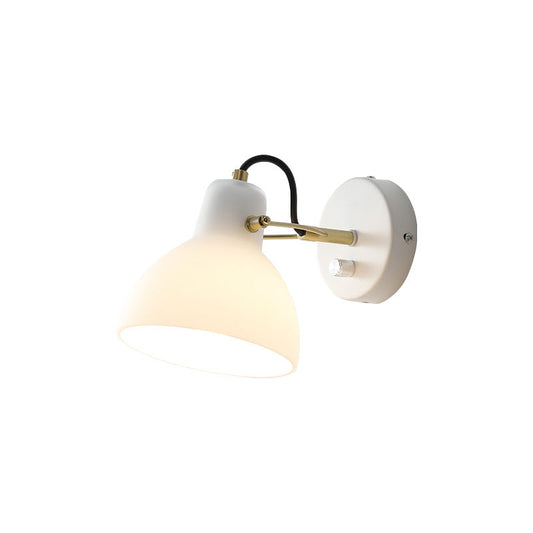 Cream Glas Rotating Surface Mount Wandleuchte - Hardwired Version