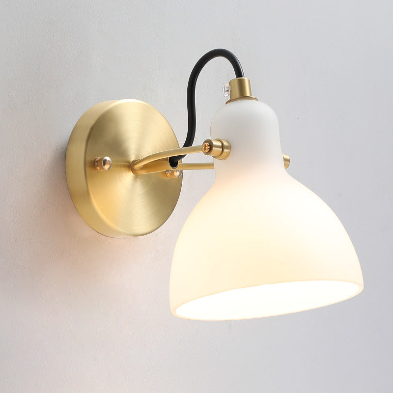 Cream Glas Rotating Surface Mount Wandleuchte - Hardwired Version
