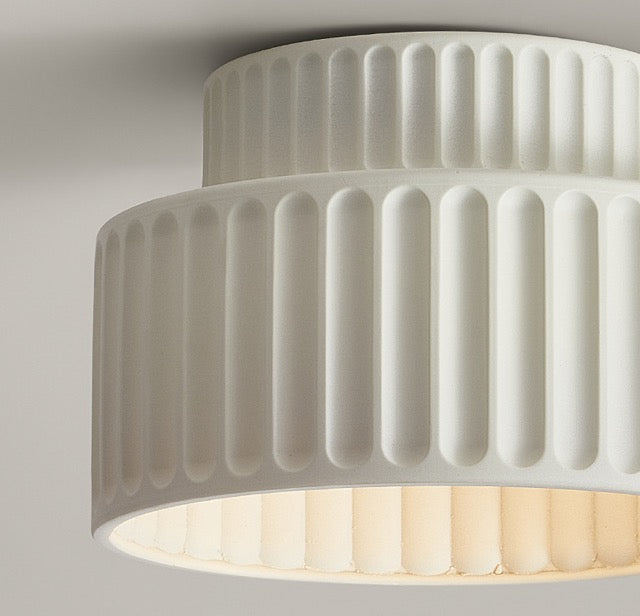 Genji Doppelschicht-Cremekuchen | Wabi-Sabi Stil Harz Decke Licht